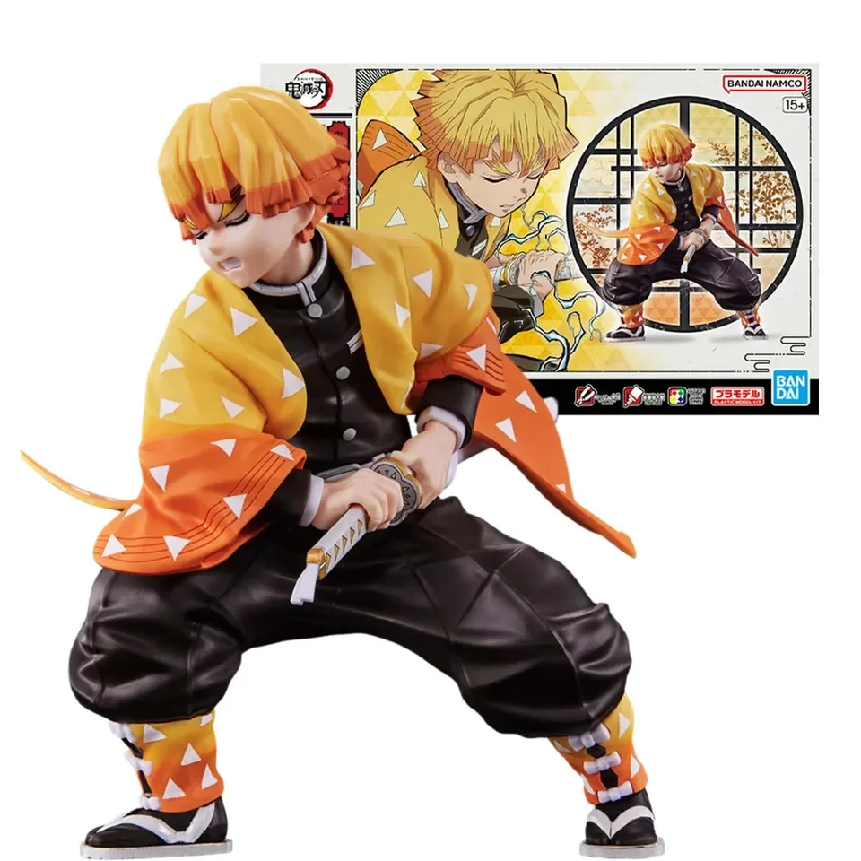 Bandai originálna postava Demon Slayer Model Model Anime Figures Plastic Agatsuma Zenitsu Collection Action Figure Model Boys Hračky