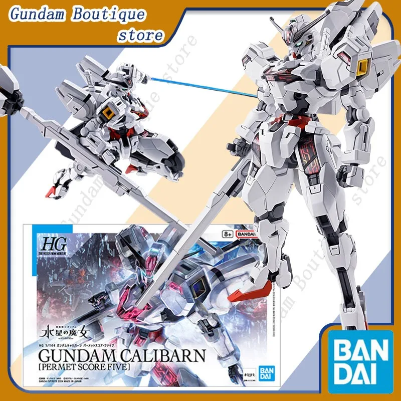Bandai originálny Gundam Calibarn [Permet Score Five] Hg Anime Action Figure Robot Collective Model Model Hračky Ozdoby darček