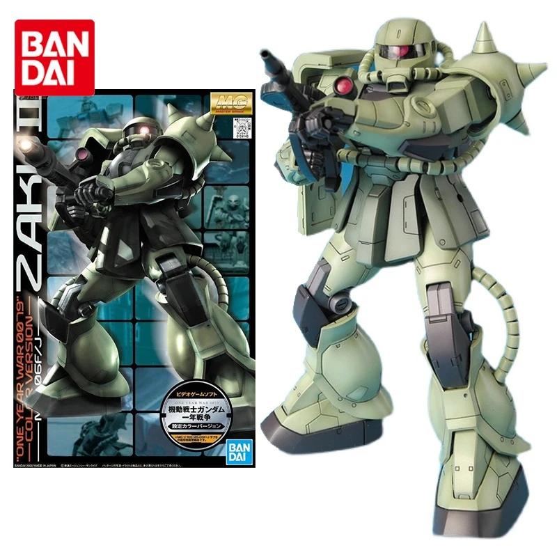 Bandai originálny Gundam Model Model Anime Obrázok Mg 1/100 MS-06F/J Zaku ⅱ Jedno rok vojnové Gunpla Anime Action Hračky pre deti
