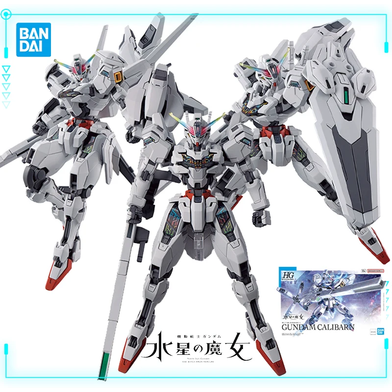 Bandai originálny originálny HG 1/144 Mobilný oblek Gundam: Čarodejnica z Mercury X-EX01 Gundam Calibarn Model Model Model Action Figure