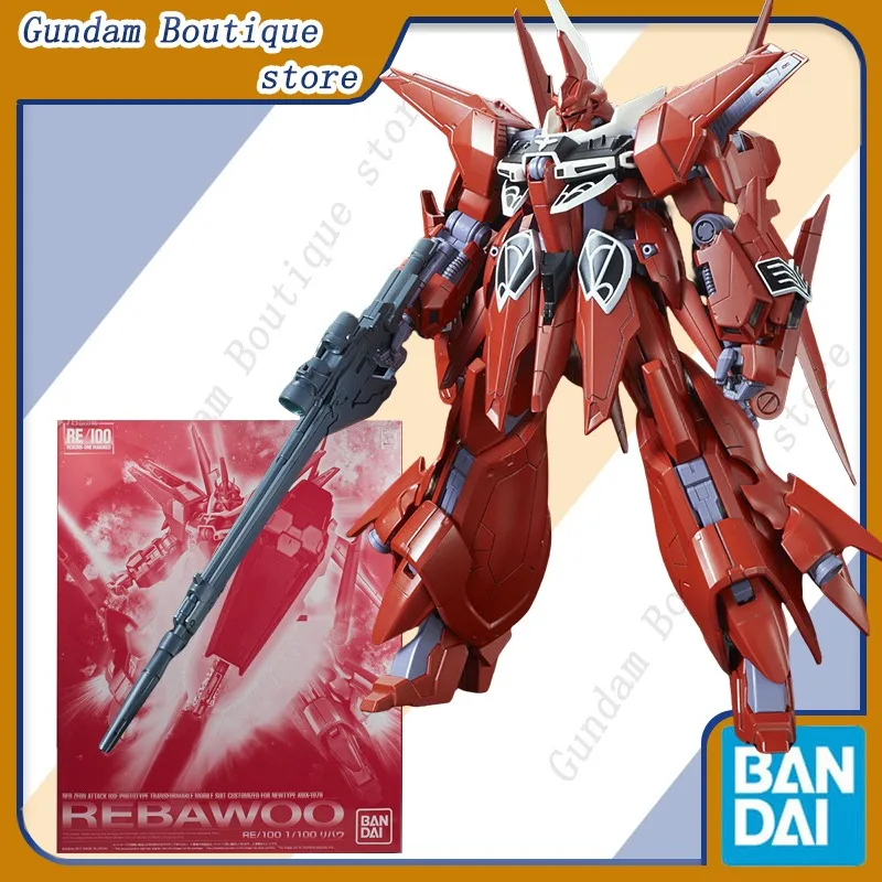 Bandai originálny RE AMX-107R Rebawoo 1/100 Gundam Anime Action Figure Robot Collective Model Model Model hračky Ozdobenie Darček pre deti