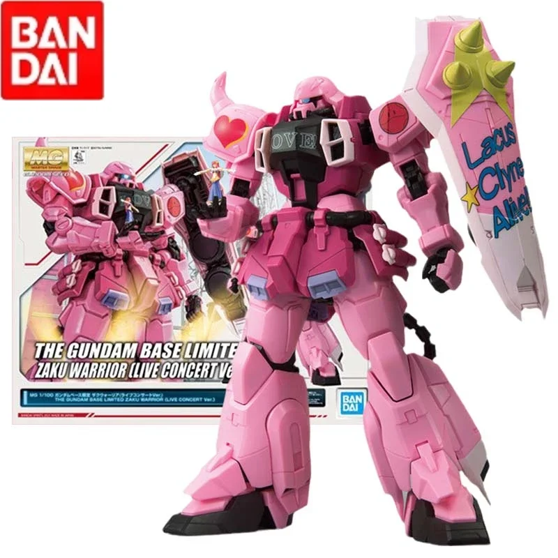 Bandai postava Gundam Model Model Anime Figures Mg 1/100 Zaku Warrior Live Concert Mobile Suit Gunpla Action Figure for Boys