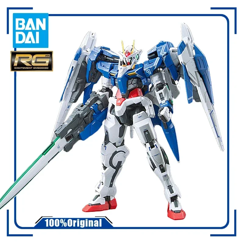 Bandai RG 18 1/144 OO Raiser 00R Gundam GN-0000+GNR-010 MONTÁŽ MODEL MODEL Kit Action Figures Darčeky pre deti