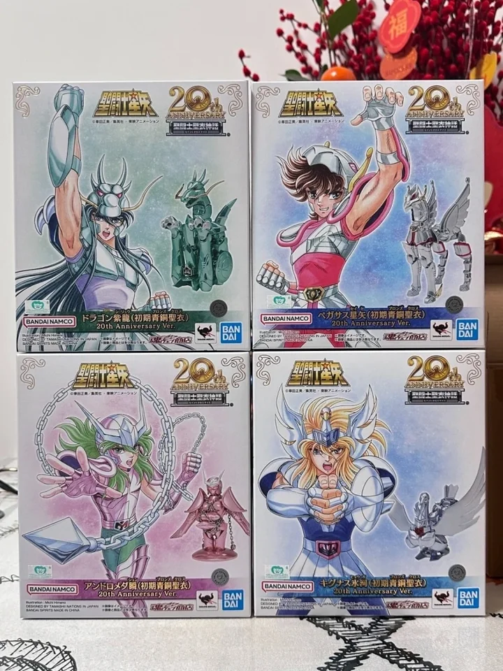 Bandai Saint Seiya Myth Clother Ex 20. výročie Ver Shiryu Hyoga Shun Ikki Collectible Anime Figures Model Toy Birthday Darček
