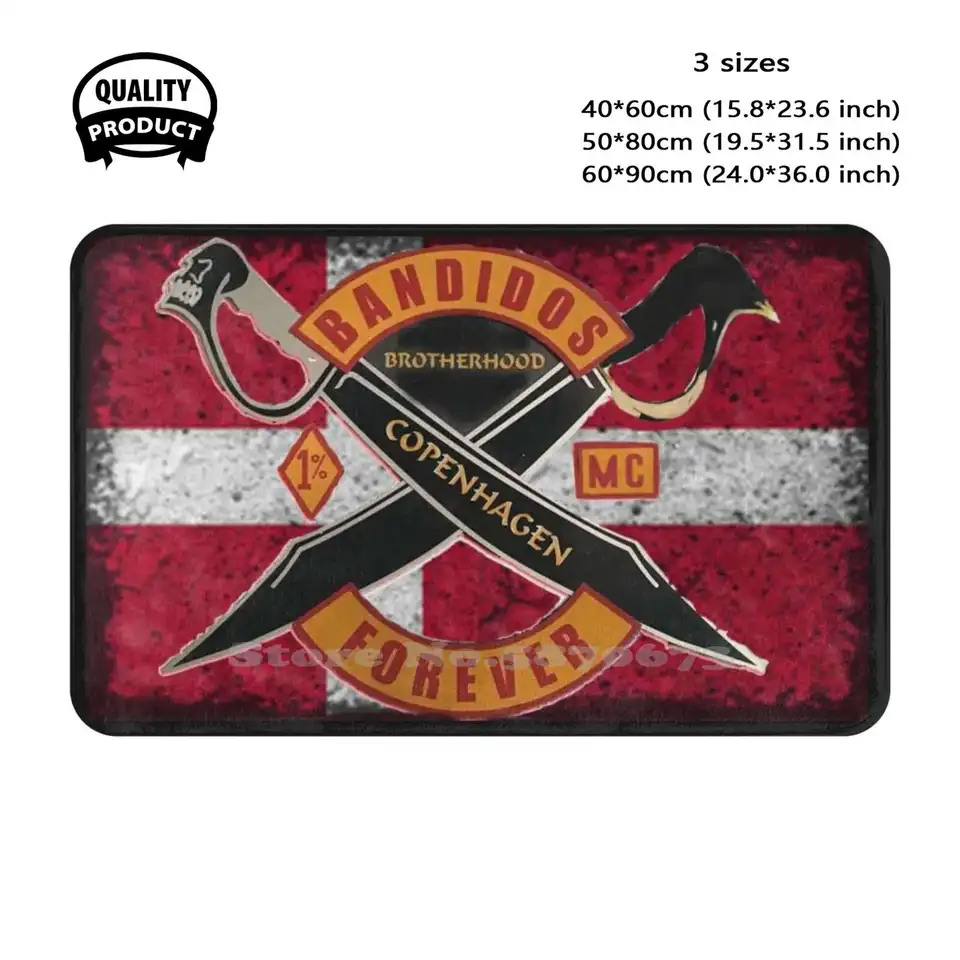 Bandidos Dánsko Kodaň 1 percento Forever Soft Cushion Domáce koberce dvere koberce koberce Bandidos Dánsko Bandidos Kodaň 1