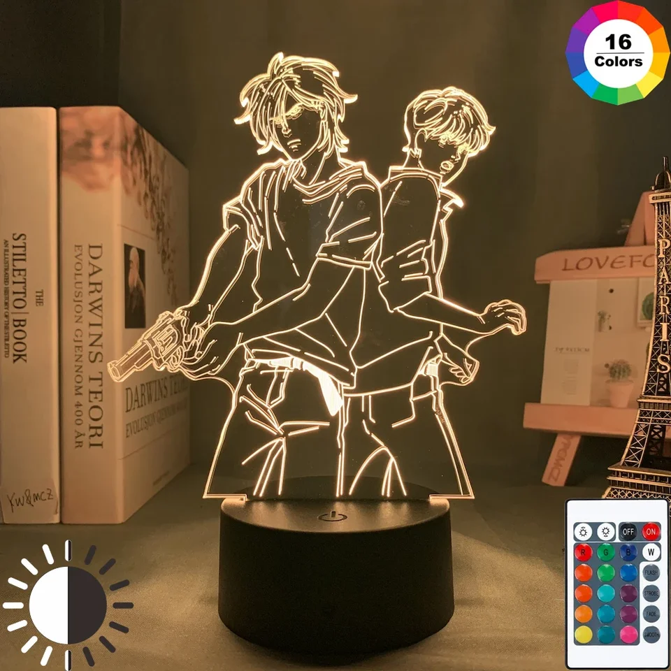 Banánové ryby vedené nočné svetlo anime pre spálne dekorácie detské deti narodeniny darček manga gadget kvapky banánové rybie lampa