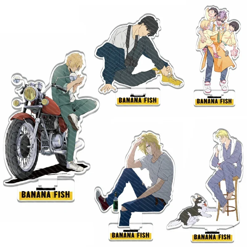 Banánový rýb Akrylový stojan postava Postava modelu držiak dosky Držiteľ tortu Topper anime kreslené postavy stolové dekorácie darčekové fanúšikov