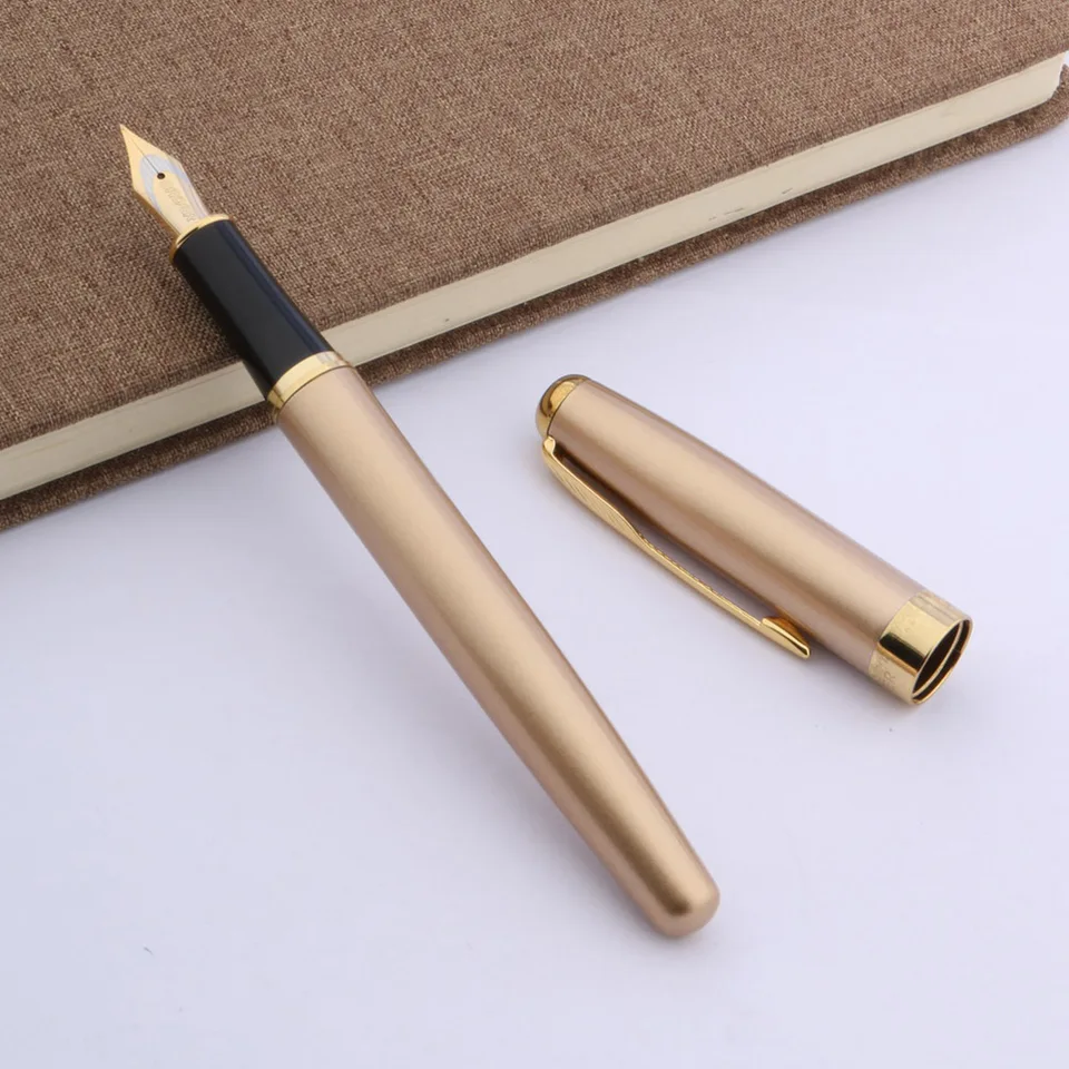 Baoer 388 Fountain Pen Hot Golden Arrow Clip Metal Matte Black Silver Business School Supplies