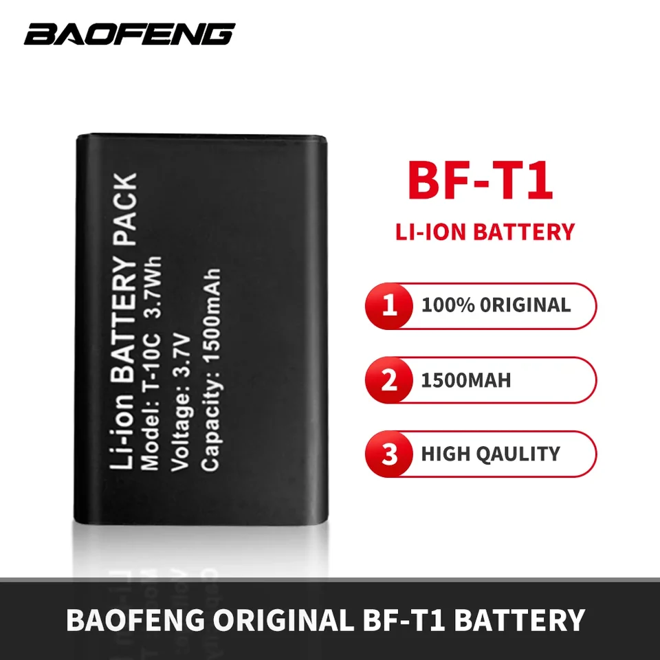 Baofeng BF-T1 3,7V 1500 mAh li-ion batéria náhradná pre Baofeng BF T1 Walkie Talkie BF-T1 Ham Radio Accessories Dvojsmerné rádio Rádio