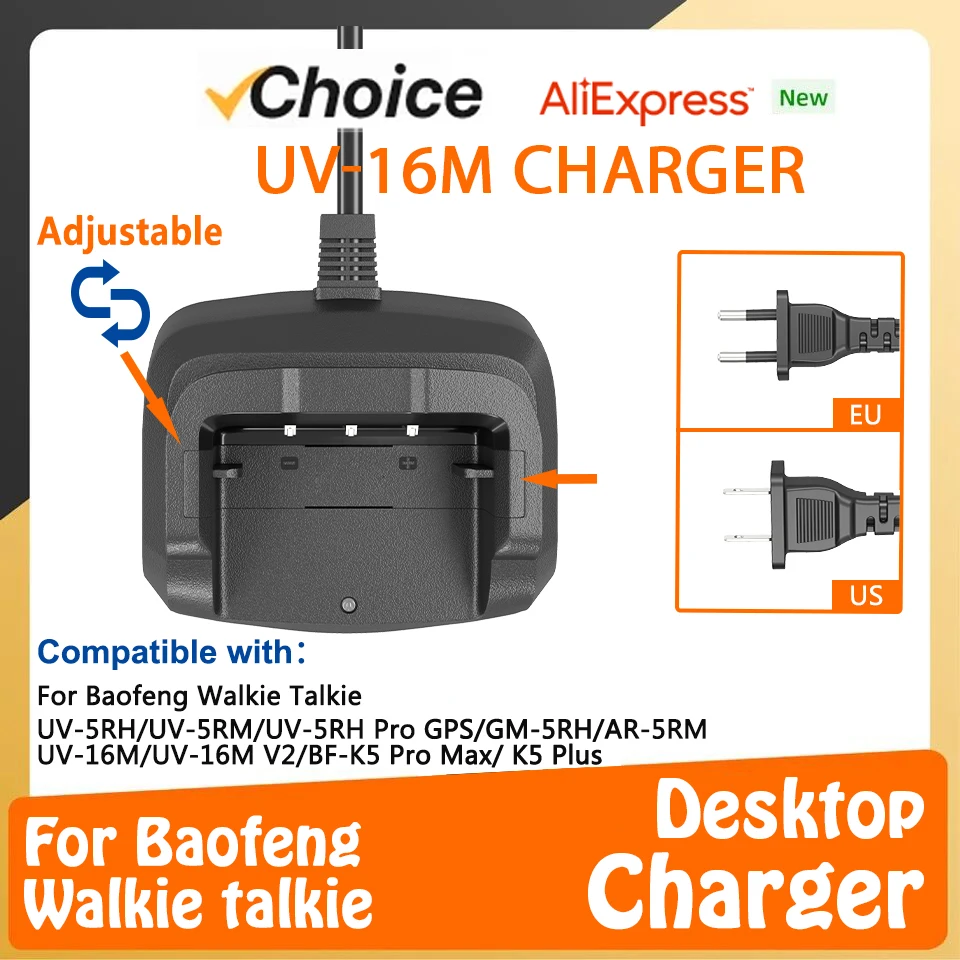 Baofeng UV-16M Charger UV-26 batériová nabíjačka na nabíjačke Dock Base Replacemen UV-5RM UV-5RH PRO GPS Radio Walkie Talkies Príslušenstvo