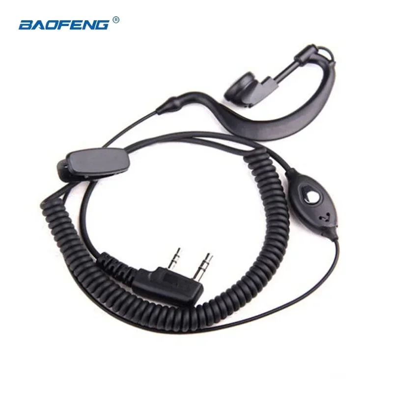 Baofeng UV-5R obojsmerné rádio 2 Pin Ear Hook Ptt Mic Free Flexibilný mikrofón slúchadiel pre BF-888S Kenwood Hyt Walkie Talkie