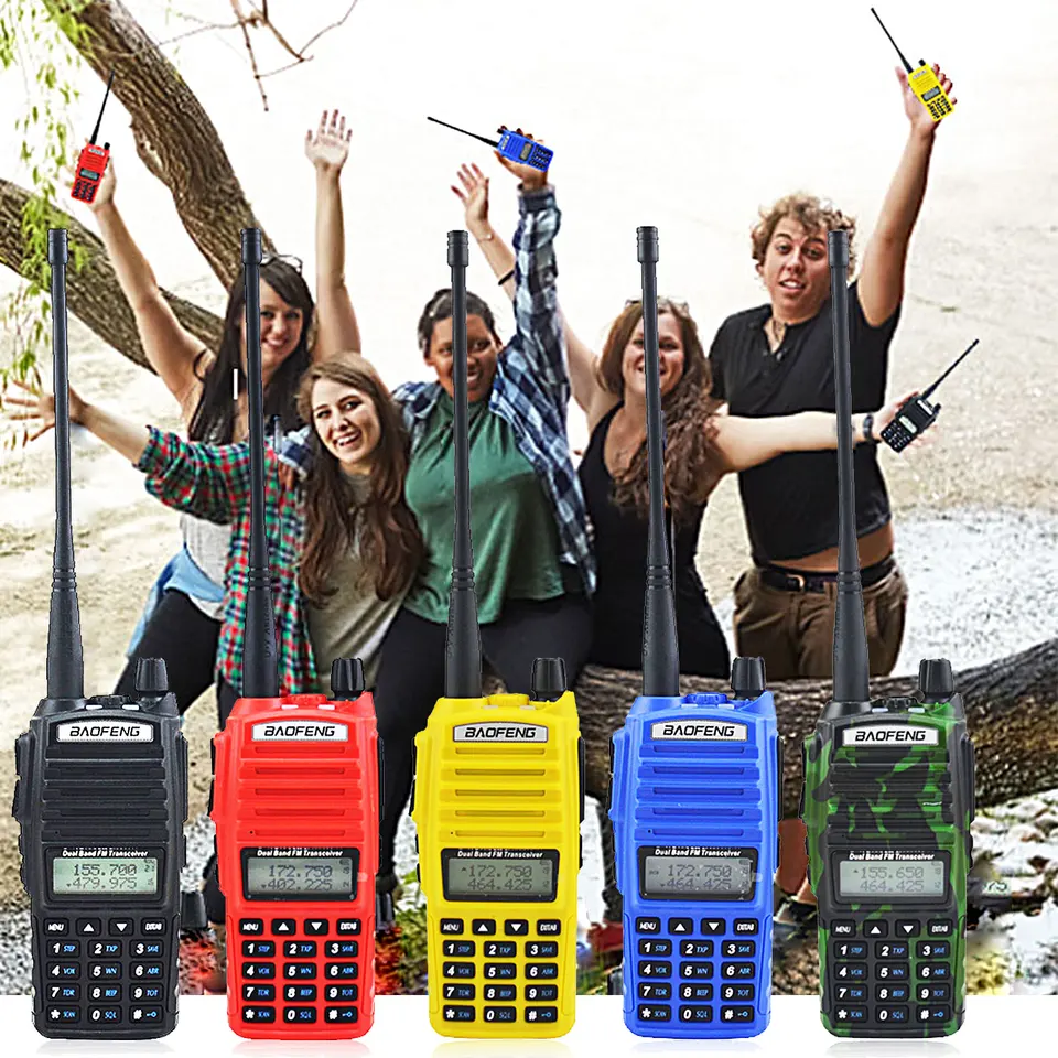 Baofeng UV-82 VHF UHF Dual Band Dual Standby Dual PTT prepínače 5WATT 128 CHLAD FM Walkietalkie s náhlavnou súpravou