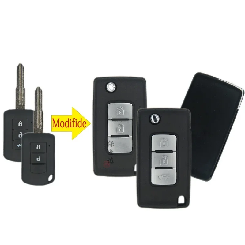 Baojiangdd modifikované tlačidlá Flip 2/3 Tony CAR RIADENÉ KLAPOVÉ PHELL pre Mitsubishi New Outlander Lancer Eclipse Galant Mirage Key Shell
