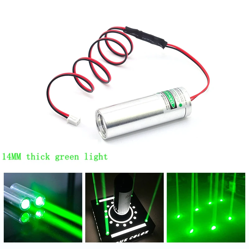 Bar dekoratívne svetlá hrubý lúč 532nm 50MW Zelený laserový diódový modul pre KTV LED svetlá DJ Stage Light