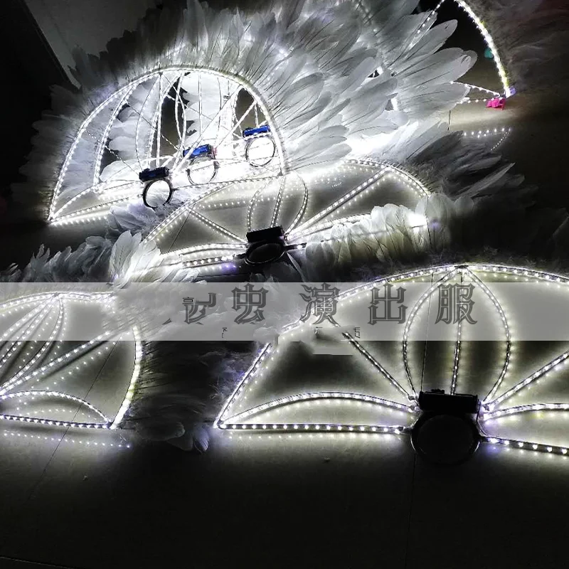 Bar Gogo Performance rekvity LED perie Luminát Fan Fan White Night -Club DS Stage Doplnky