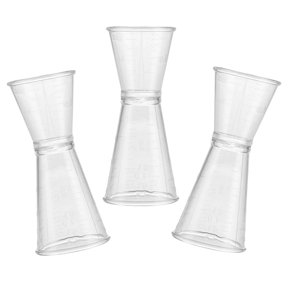 Bar Jigger Shot Glass merací pohár koktail Bartend Double Jiggers Shot Plastic Plastický merací nástroj