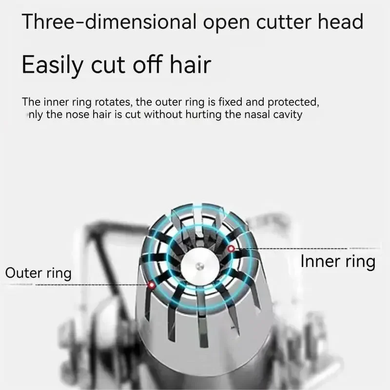 Barador Elétrico Portátil Masculino, Indolor Nariz Cabelo Aparar, Lavável Orelha Cabelo Aparador, Limpeza Sem Ferrugem