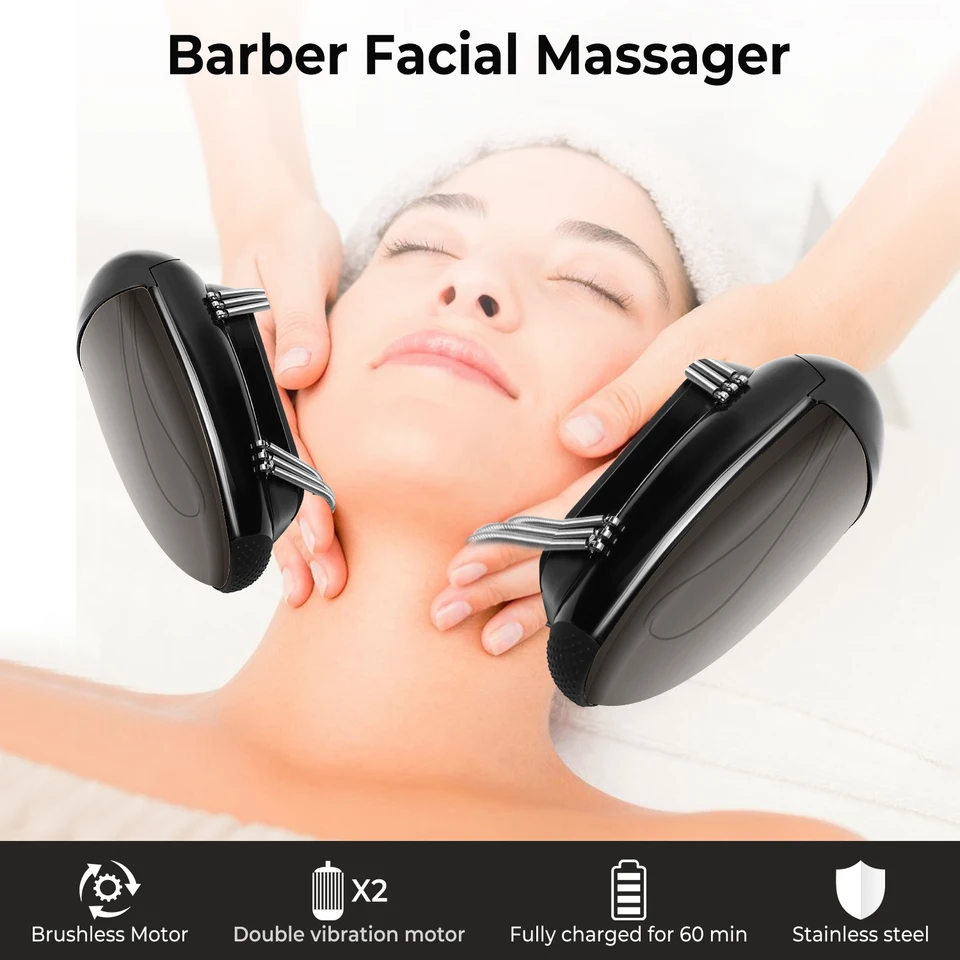 Barber Massager Profesionálny vibrácia masážny masáž Barbershop bezdrôtový ručný masér na nabíjanie USB nabíja
