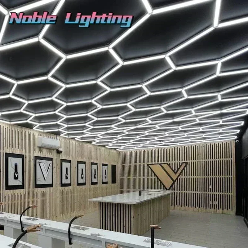 Barbershop Hair Salon LED stropné svetlo HEXAGON Garážové svetlo Prispôsobené LED trubica LED trubice pre autá Workshop