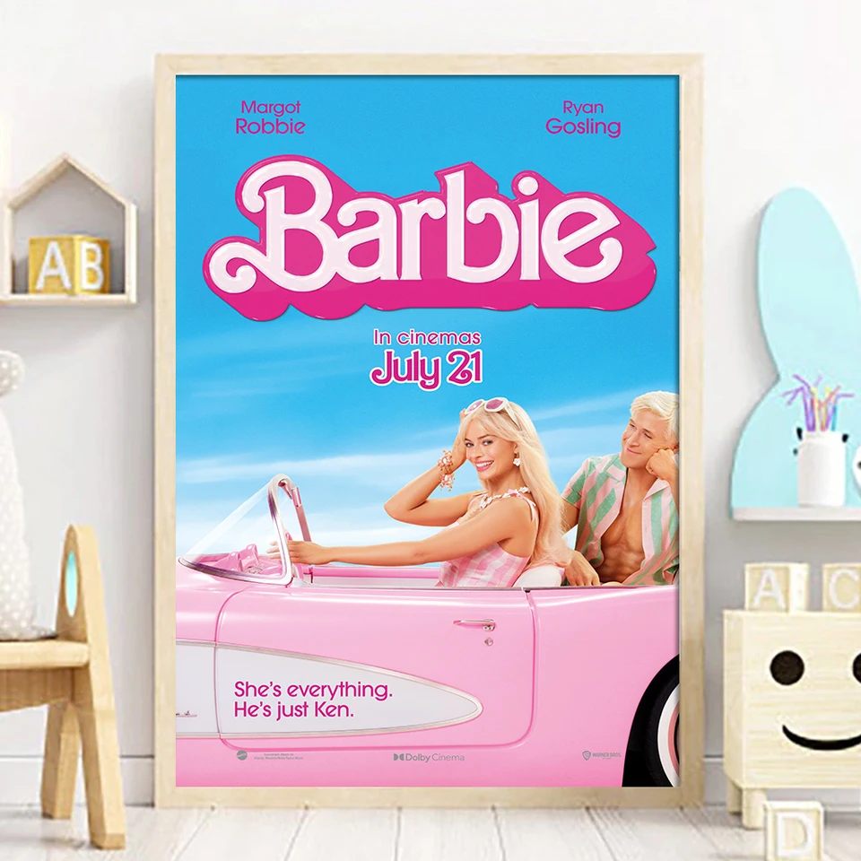 Barbie Movie plagáty Moderný film Wall Art Canvas maľba