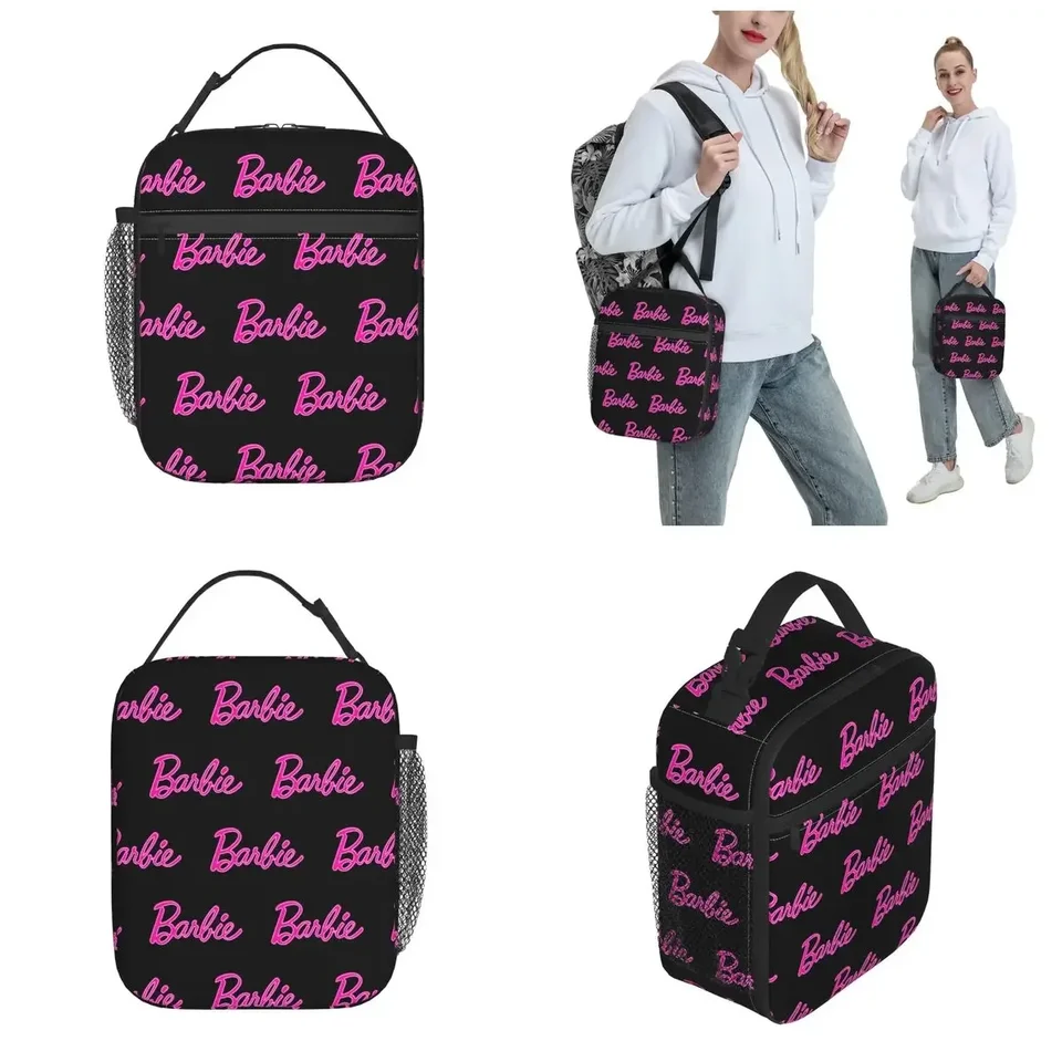 Barbie Pink Girls Y2K Izolované obedové taška na obed s veľkým jedlom Container Cooler Tack Tote Lunch Box Work Picnic Bento Vrecko