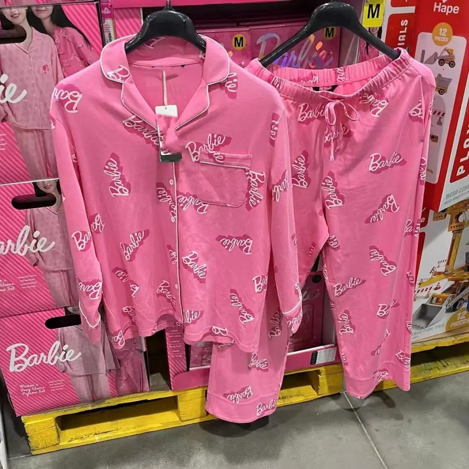Barbie pyžama sada ženská jar jesenná karikatúra ružové ženy spánok