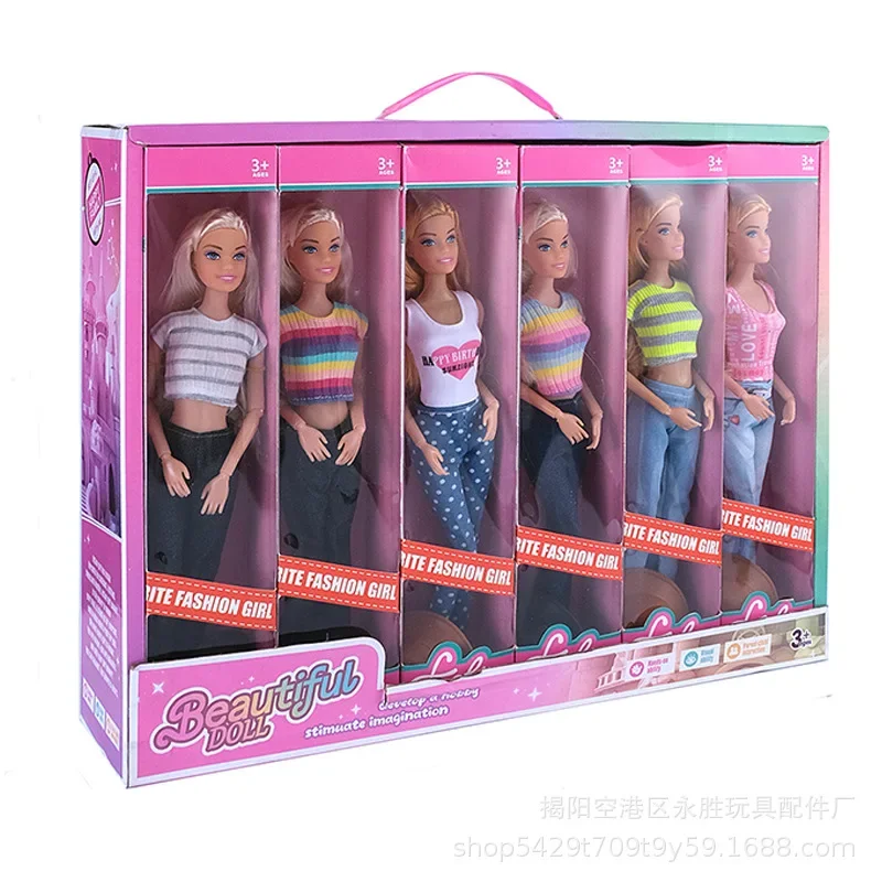 Barbie Series single boxed 11 palcov 30 cm bábiky módna cestovná pruhovaná košeľa džínsy klobúky hračky