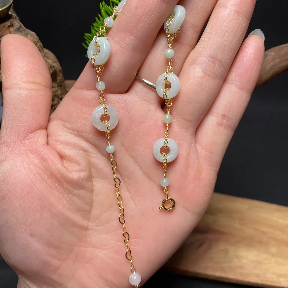 Barmské jade šišky náramky kúzla šperky móda vyrezávaný náramok s prírodným 925 strieborné náramky biele amulety darčeky