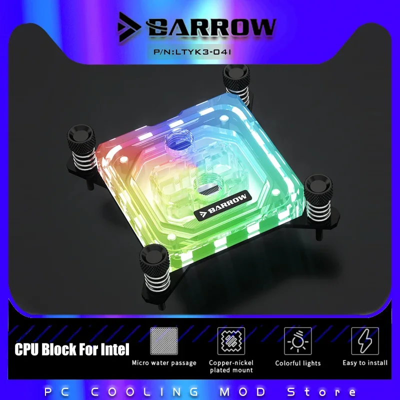 Barrow CPU Water Block pre Intel LGA1700/1200/115X/X99/X299/AMD AM4 AM5 ACRYLIC Mikrottingový blok mikrokrotexa