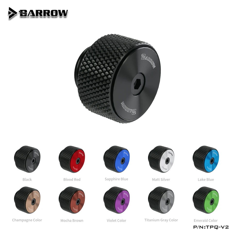 Barrow G1/4 '' Mosadzný manuálny ventil na evakuáciu vzduchového ventilu pre systém chladenia vody. TPQ-V2