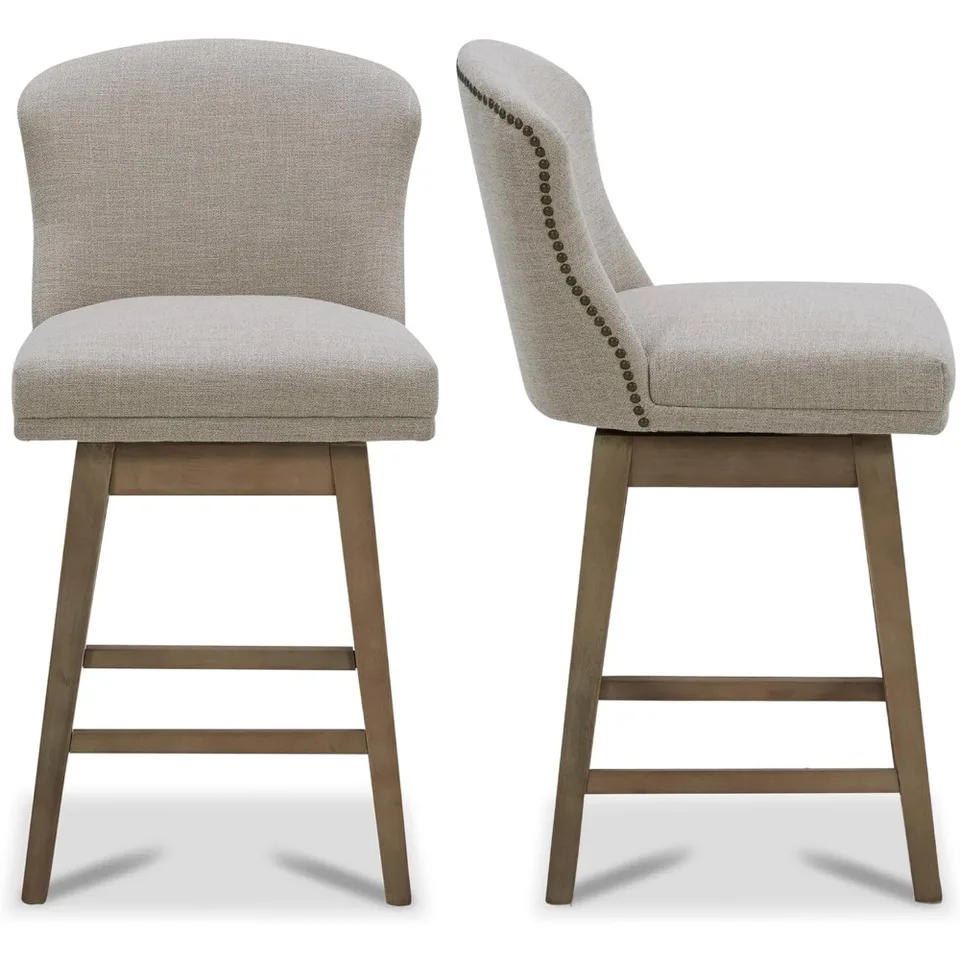 Barstools, FSC Certifikované čalúnené výkonnostné tkaniny Stolice sada 2, 26 