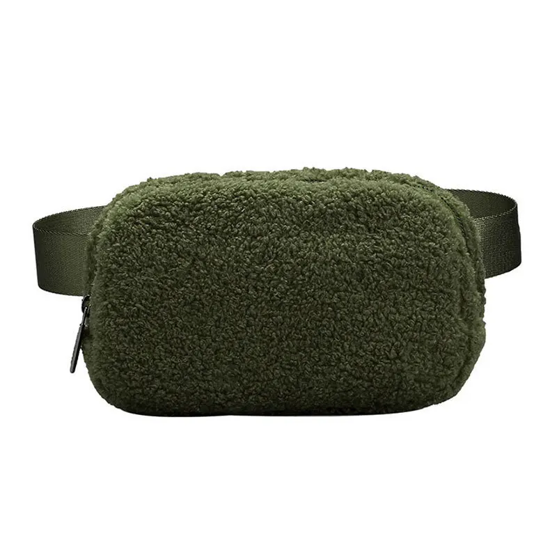 Baránok s vlneným pásom pre ženy zimné behanie cestovného fanny balenie Crossbody Bags módny pás s nastaviteľným popruhom