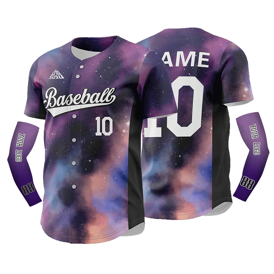 Baseball Jersey Full Button Krátke rukávy tričká Vlastné meno Logo Číslo pre dospelé deti Tréningové súpravy Jersey Men Ženy