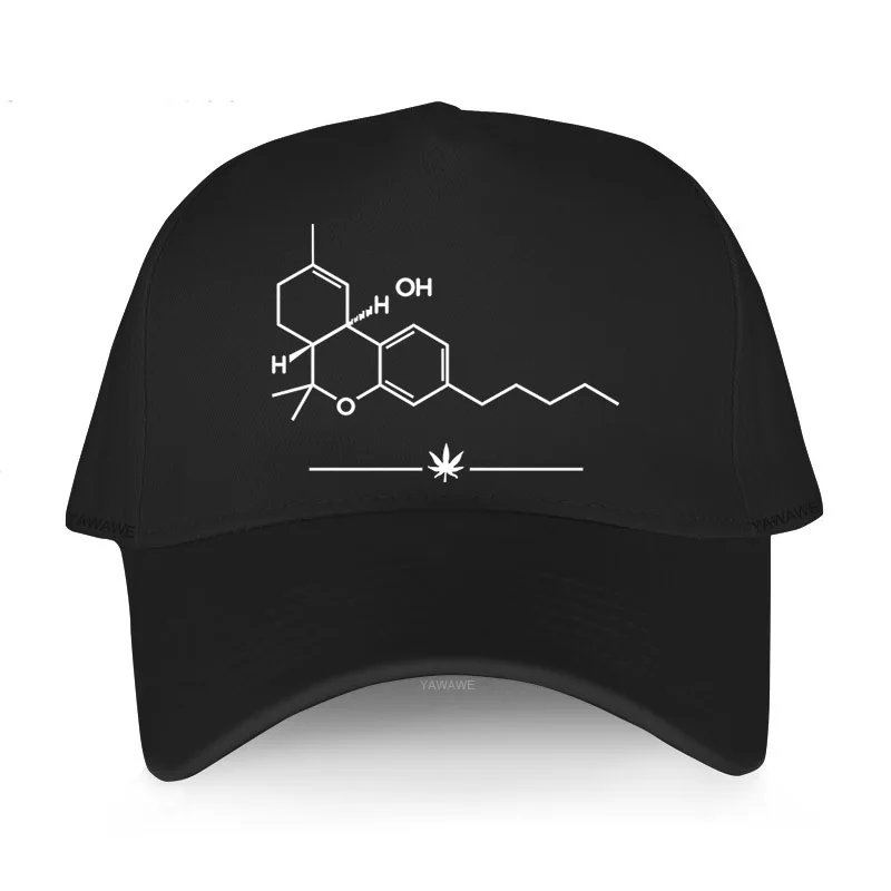 Baseballová čiapka Sunmmer Snapback klobúky Unisex Animal Black THC Chemické rovnice dym 420