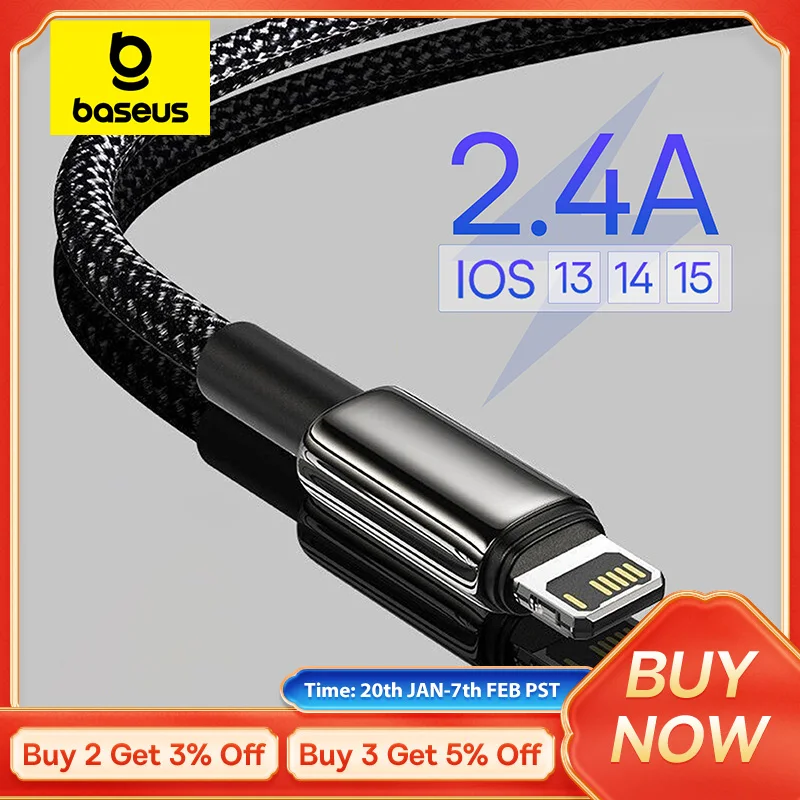 Baseus 2.4a USB kábel pre iPhone 14 13 Pro Max xr XS kábel rýchle nabíjacie kábel pre iPhone 12 nabíjačky USB dátovej linky