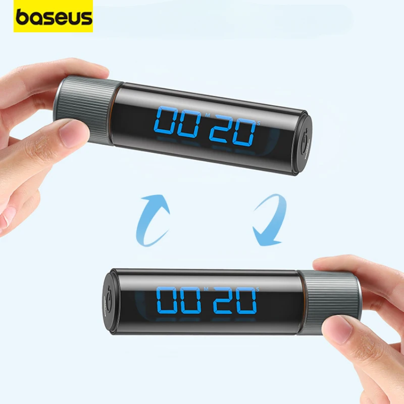Baseus magnetický elektronický časovač sacie gombičky odpočítavanie Tabletop Timer 3 režimy HD LED digitálny displej pre kuchynské vzdelávanie