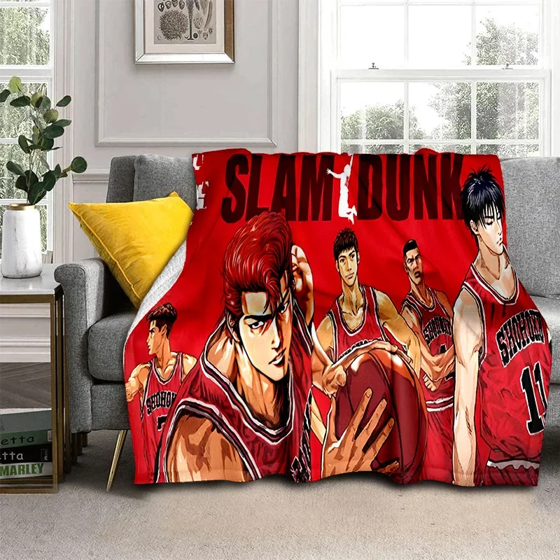 Basketbal anime slam dunk cartoon prikrývka, mäkký hádzanie prikrývky pre domácu spálňu pohovka piknik cestovná kancelária kryt deť