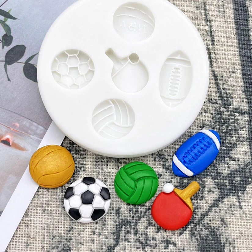 Basketbal volejbal futbalové ragby stolné tenisové silikónové formy cukor cukor cupcake Fold Foldant tortu zdobenie náradia