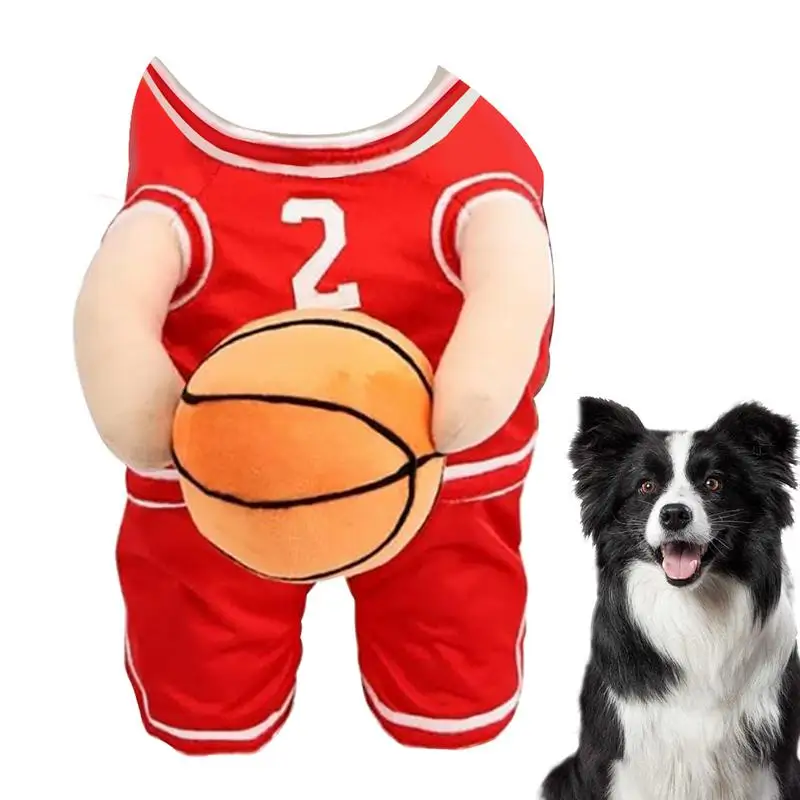 Basketball hráč pre domáce zvieratá, psa, ktorý drží basketbalové oblečenie s loptou priedušné Halloween Cosplay športové oblečenie Cosplay