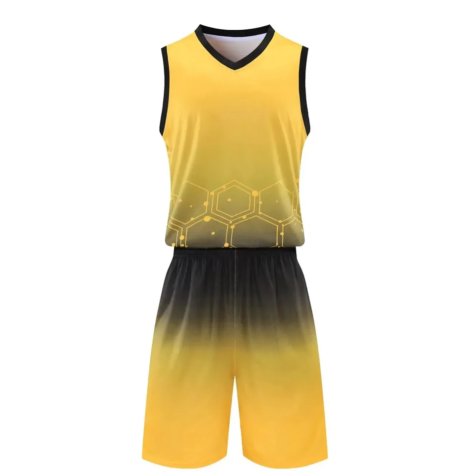 Basketbalová uniforma študentské športové hry Jersey Training Team Uniforma Men's Falošné dvojdielne s krátkym rukávom