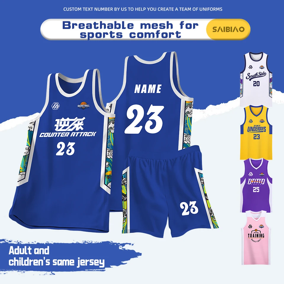 Basketbalový dres dospelých dospelých profesionálov Prispôsobenie rýchleho vysunutia priedušného tréningu Uniforma chlapcov dievčenské košele Športové trať