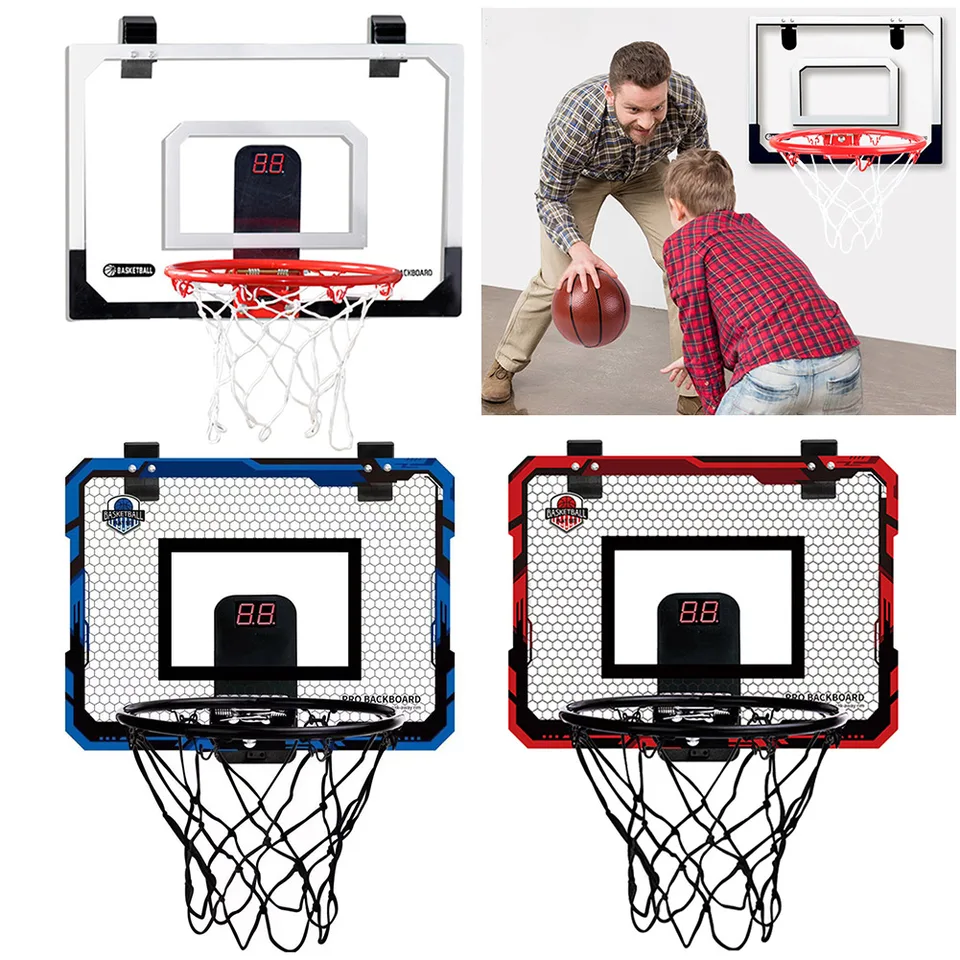 Basketbalový obruč set vnútorný basketbalový obruč s elektronickými hodnotiacimi deťmi Mini basketbalové obruče darčeky pre deti dospievajúcich chlapcov