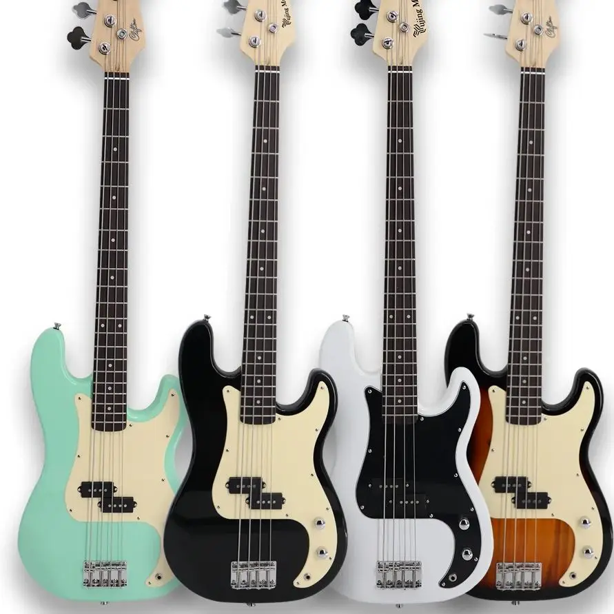 Basswood OEM basová gitara, 4 struny basy, červená, pravá ruka, basa PB, 20 pražcov