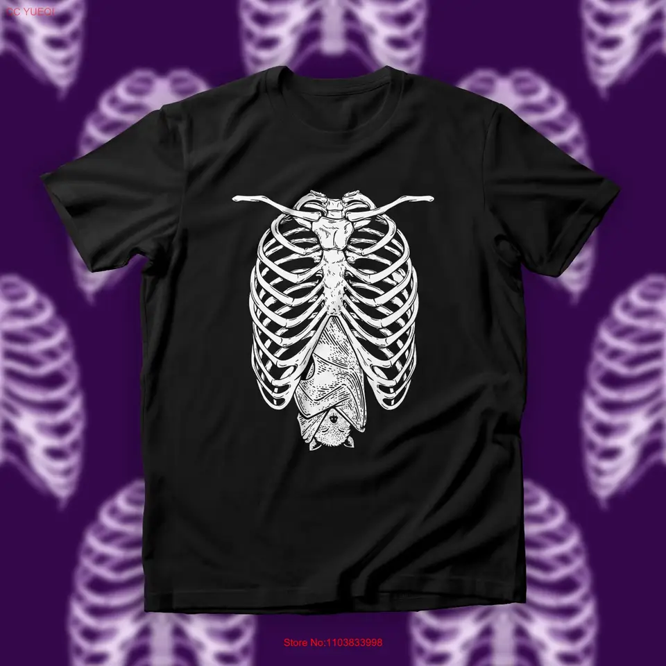 Bat Ribcage T tričko strašidelný roztomilý pastel Goth Gothic Witchy Top Nu Dark Acadia