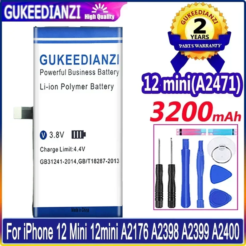 Bateria 12 Mini (A2471) 3200 mAh mobilných batérií pre i 12 Mini 12mini A2176 A2398 A2399 A2400 Prenosná náhradná batéria telefónu