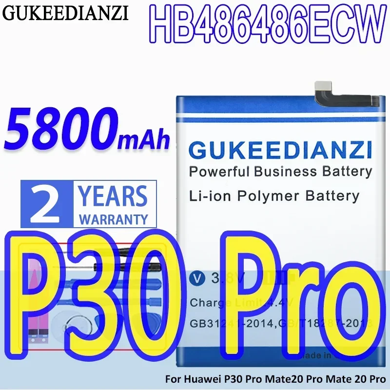 Bateria HB486486CW 5800 mAh Výmena vysokokapacitnej batérie mobilného telefónu pre batérie Huawei P30 Pro Mate 20 Pro Smartphone Batérie
