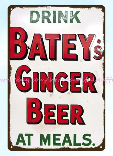 Batey's Ginger Beer Metal Civová značka Shabby Chic Home Decor