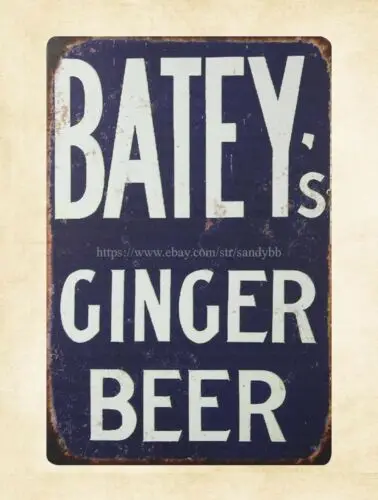 Batey's zázvorový pivo kovový cínový znak nostalgická reklamná stena dekor