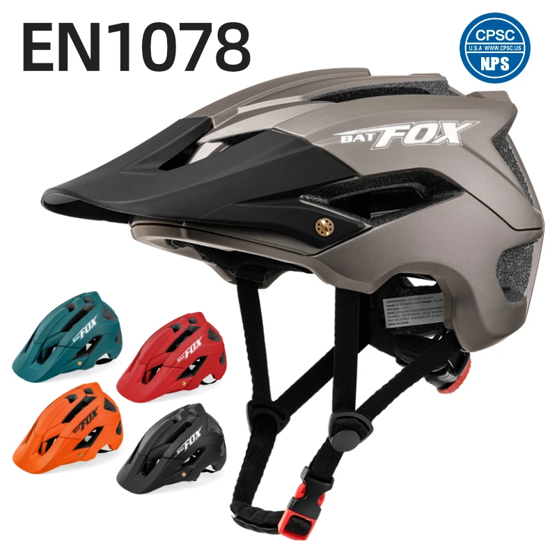 Batfox Helmets Pánska cyklistická bicykla prilba MTB Casco Bicicleta Mountain Bike Casco Ciclismo Hombre matné čierne cyklistické prilby