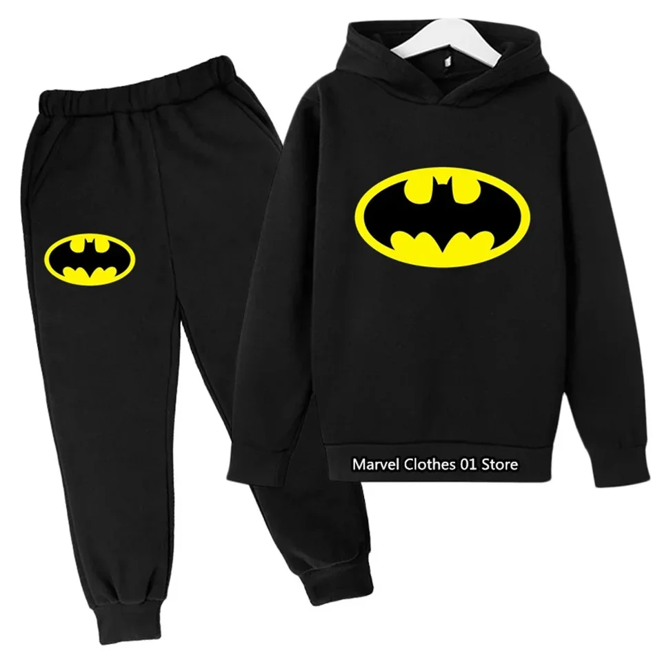 Batman- mikiny súpravy detských oblečení Dievčatá oblečenie Tops Tops Hops Suits 4-14 rokov staré prístavy oblečené sveter